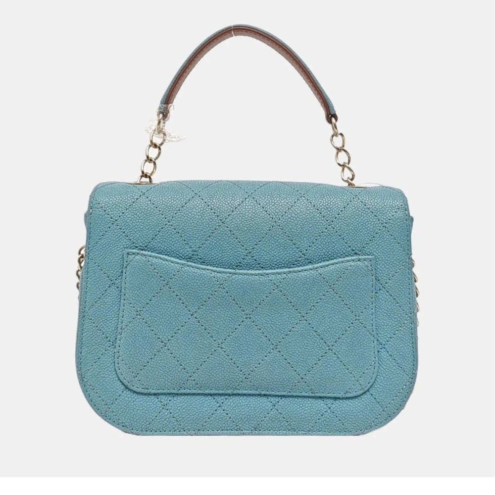 CHANEL Light Blue Caviar Quilted Shoulder Bag - Picture 4 of 5